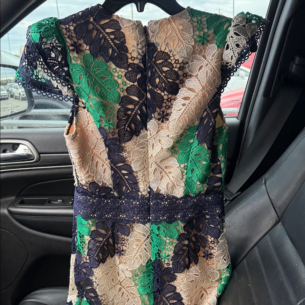 Adelyn Rae Green and Navy Lace Dress - Picture 4 of 6